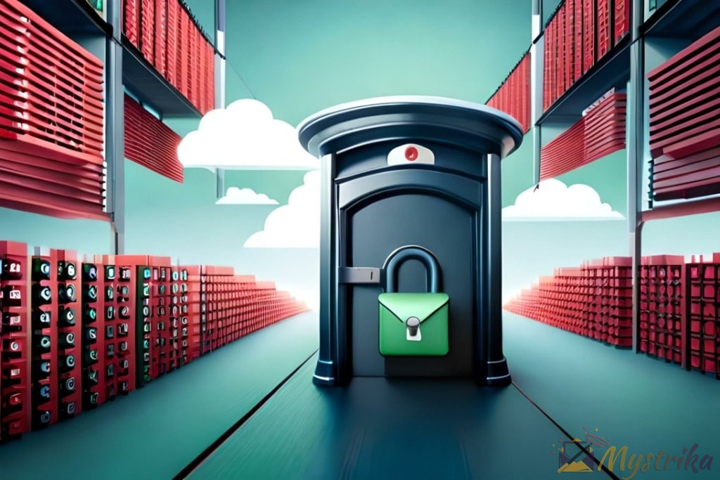 image of a locked mailbox with a padlock, surrounded by a cloud of emails. Some emails have a green checkmark, while others have a red X. The mailbox has a green checkmark, indicating successful email