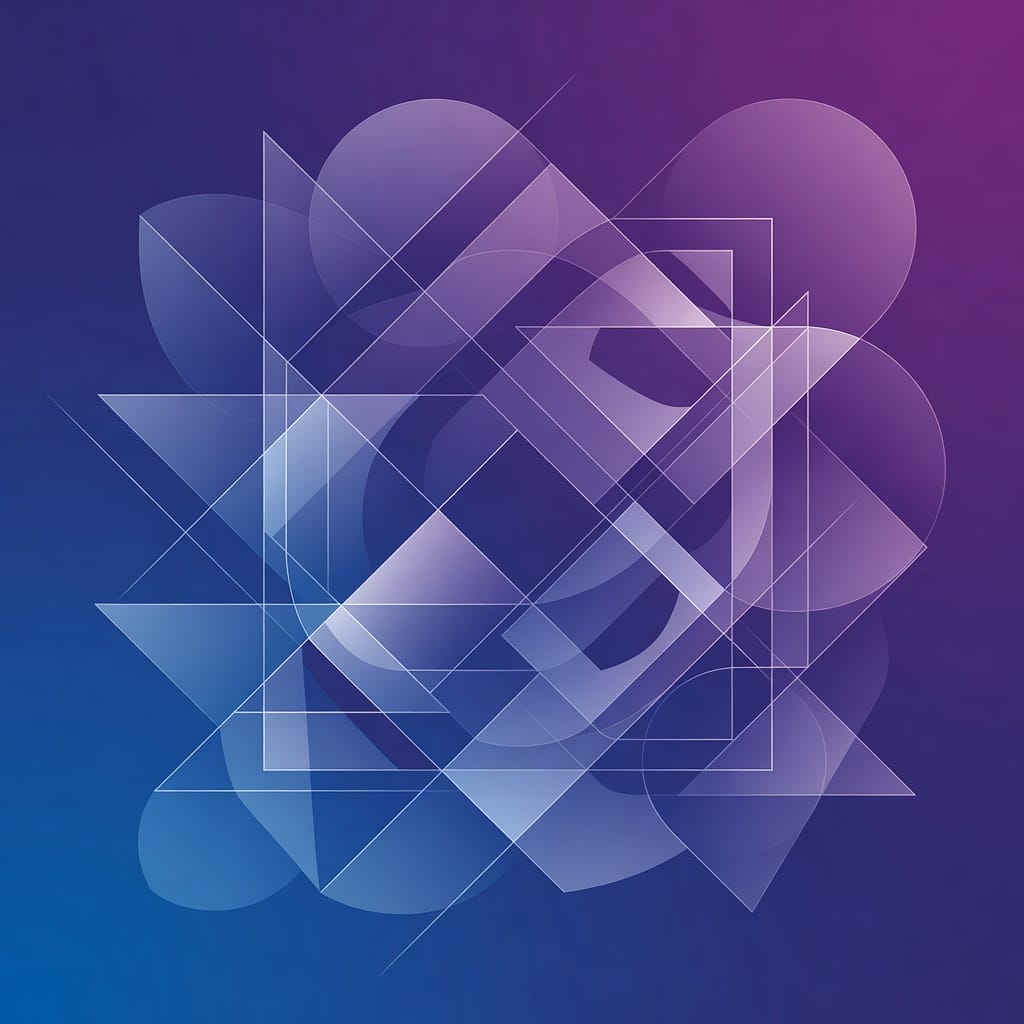 Human and AI collaboration with overlapping geometric shapes for email marketing