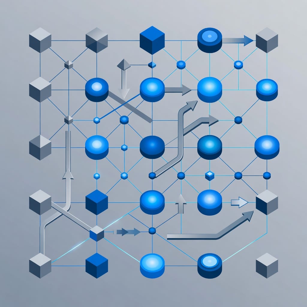 AI lead generation network nodes connected across an outreach workflow