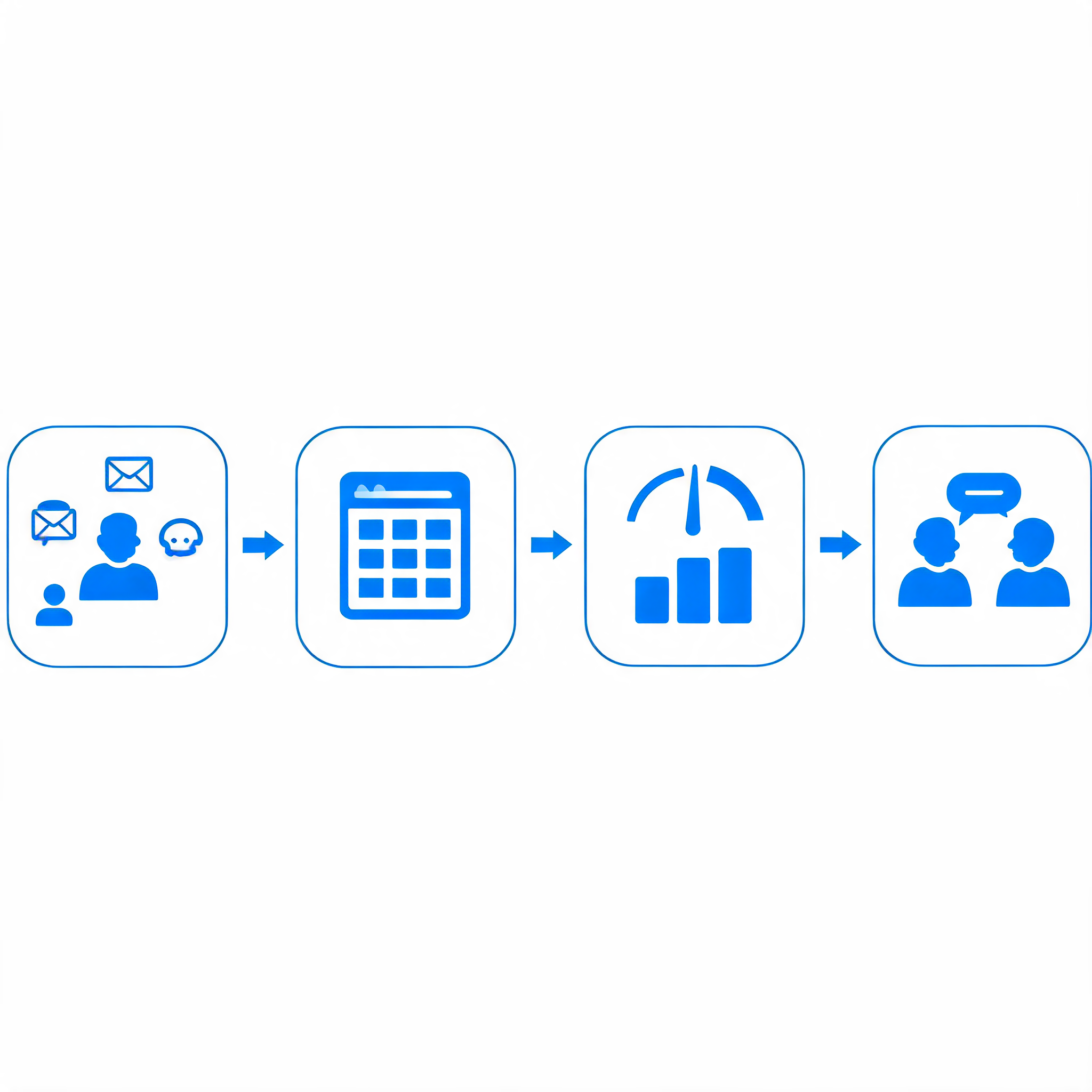 Sales engagement workflow with CRM integration, multi-channel outreach, and lead scoring