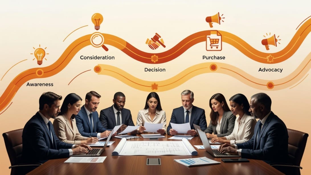 B2B buyer journey roadmap illustration