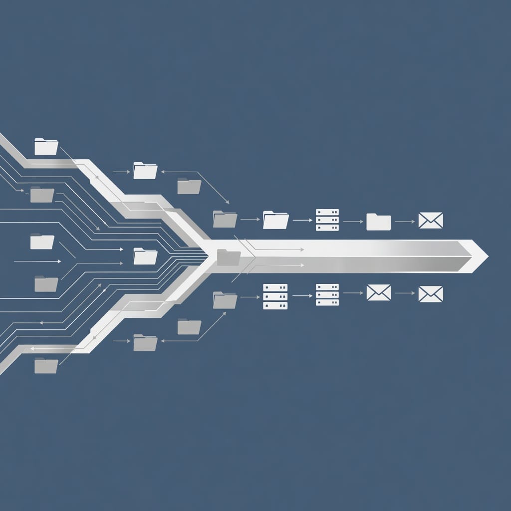 Conceptual representation of corporate finance data flowing through a verification pipeline