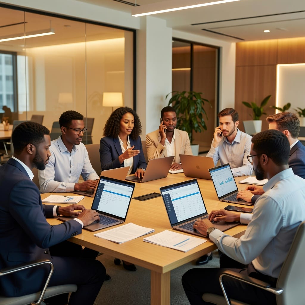 Sales team managing B2B prospecting, CRM pipeline, and outreach conversations