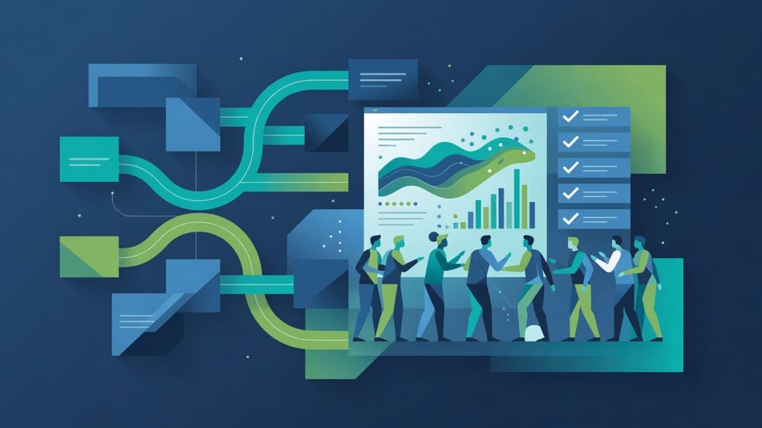 Abstract illustration of B2B tax planning workflow and cold email campaign compliance review