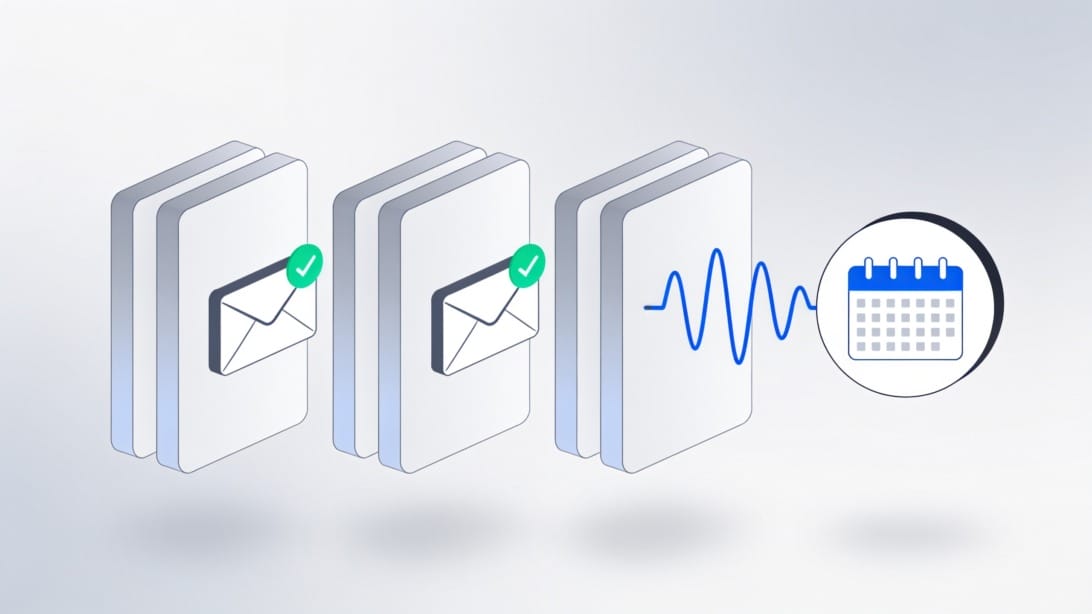 Illustration of timed outreach using verified contact data after buying signals