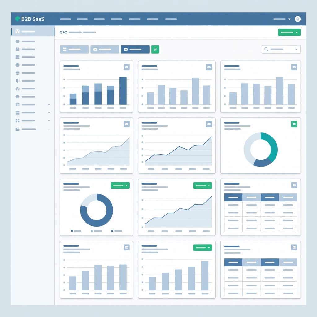 Dashboard showing CFO email outreach metrics and corporate finance analytics