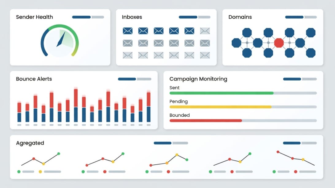 Cold email operations dashboard for checking inbox health before campaigns