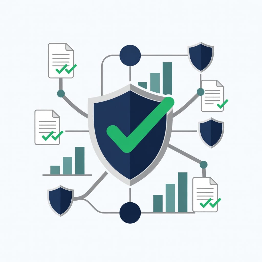 Minimalist illustration representing data verification and lead quality scoring for B2B sales