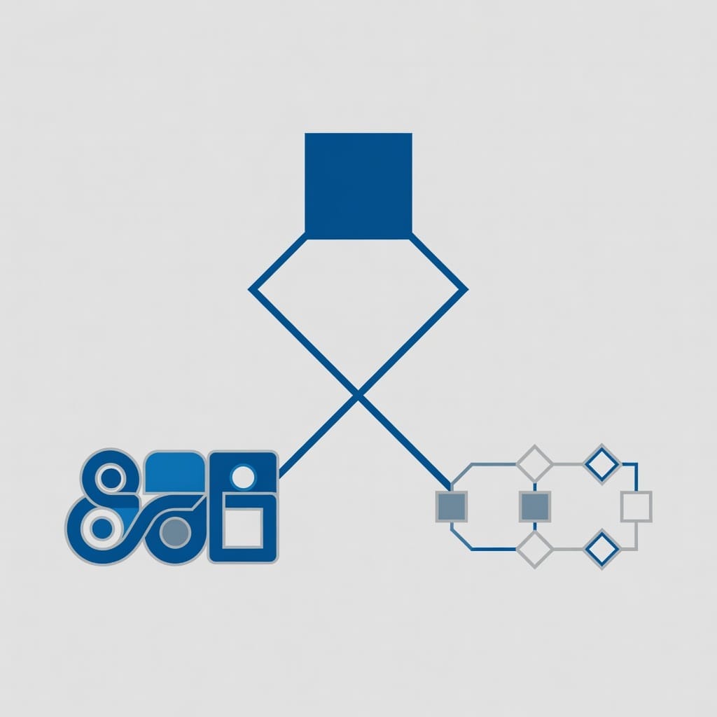 Decision flowchart with branching paths showing attach vs link decision