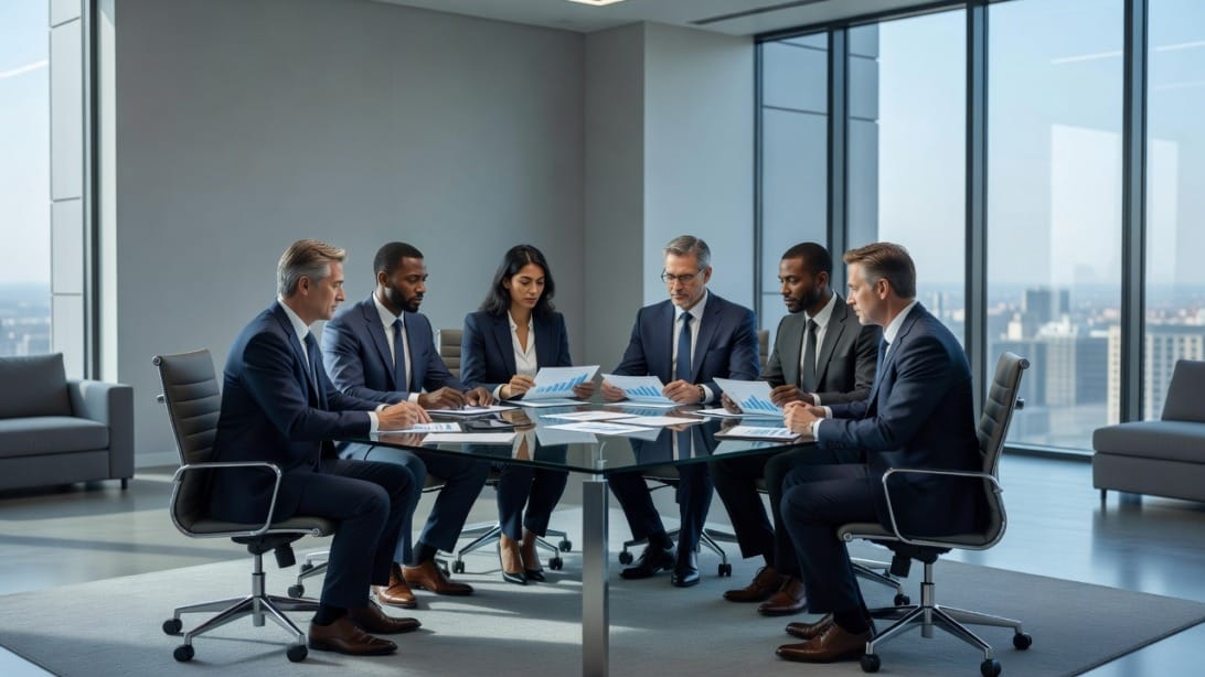 Executive team meeting around a conference table