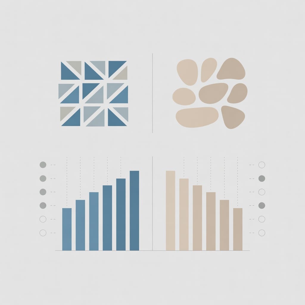 Abstract visualization of A/B testing methodology for email subject lines