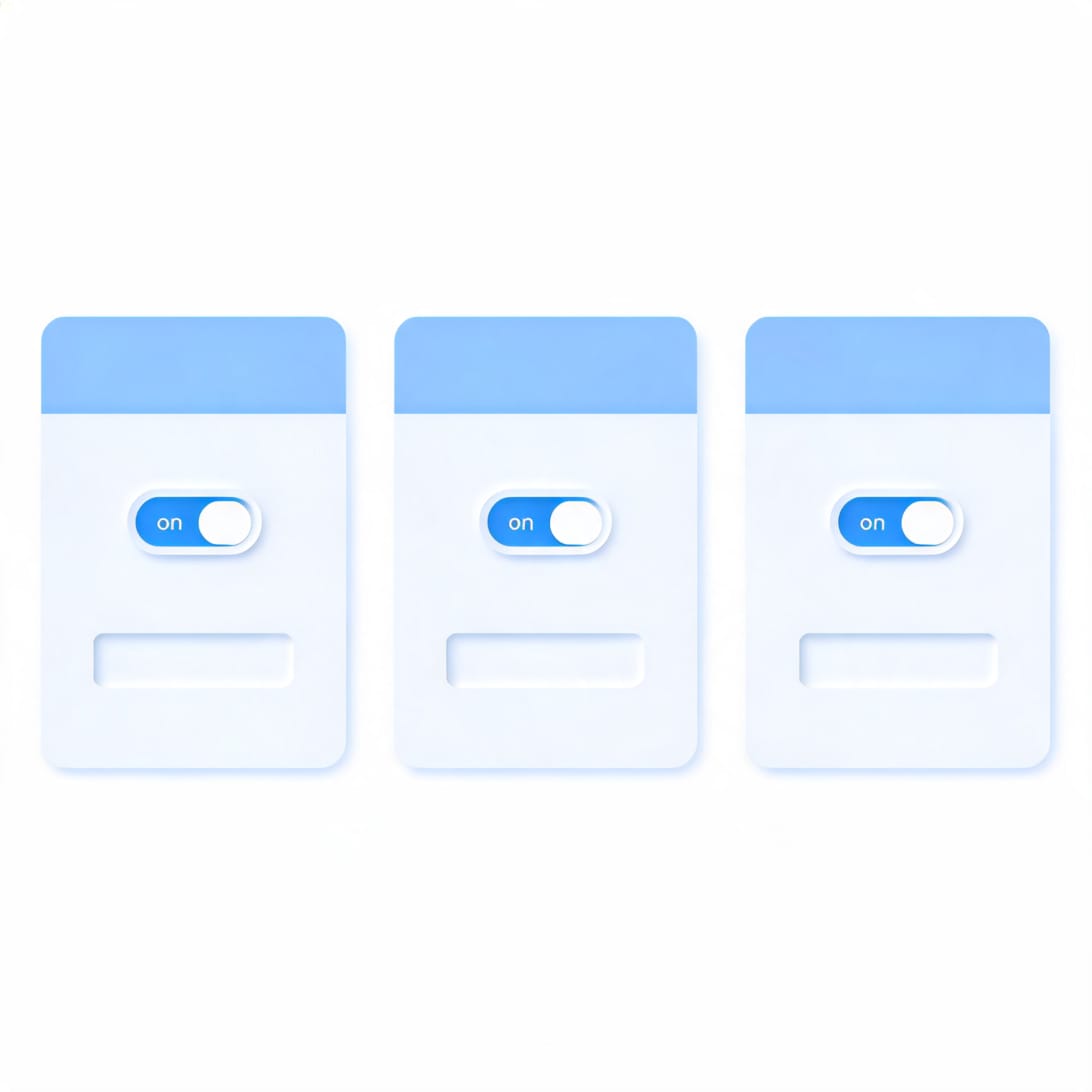 GoDaddy email configuration dashboard illustration showing server settings panel with IMAP, SMTP, and POP3 configuration fields, SSL encryption toggles, and port number inputs in a clean modern interface