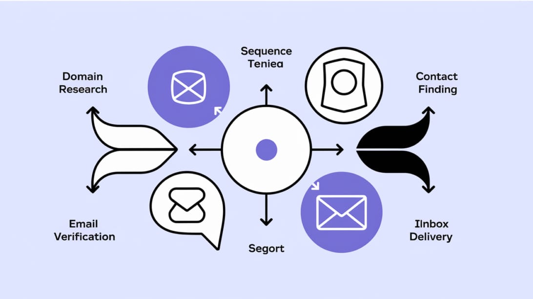 B2B email workflow from finding and verification to sequencing and inbox delivery