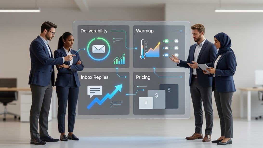 Cold email team comparing lemlist alternatives by deliverability, warmup, inbox management, and pricing