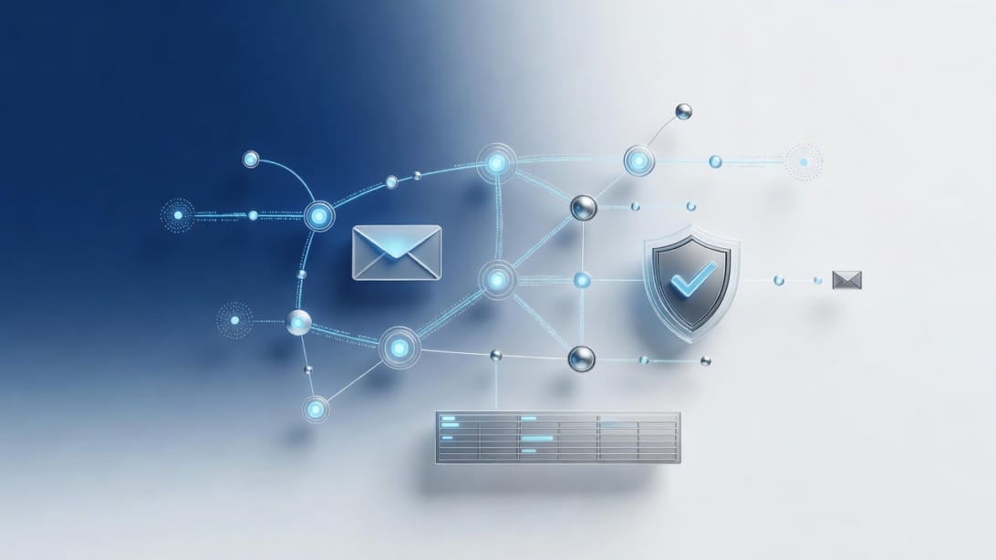 Illustration of combining LinkedIn networking with verified email follow-up and inbox management.