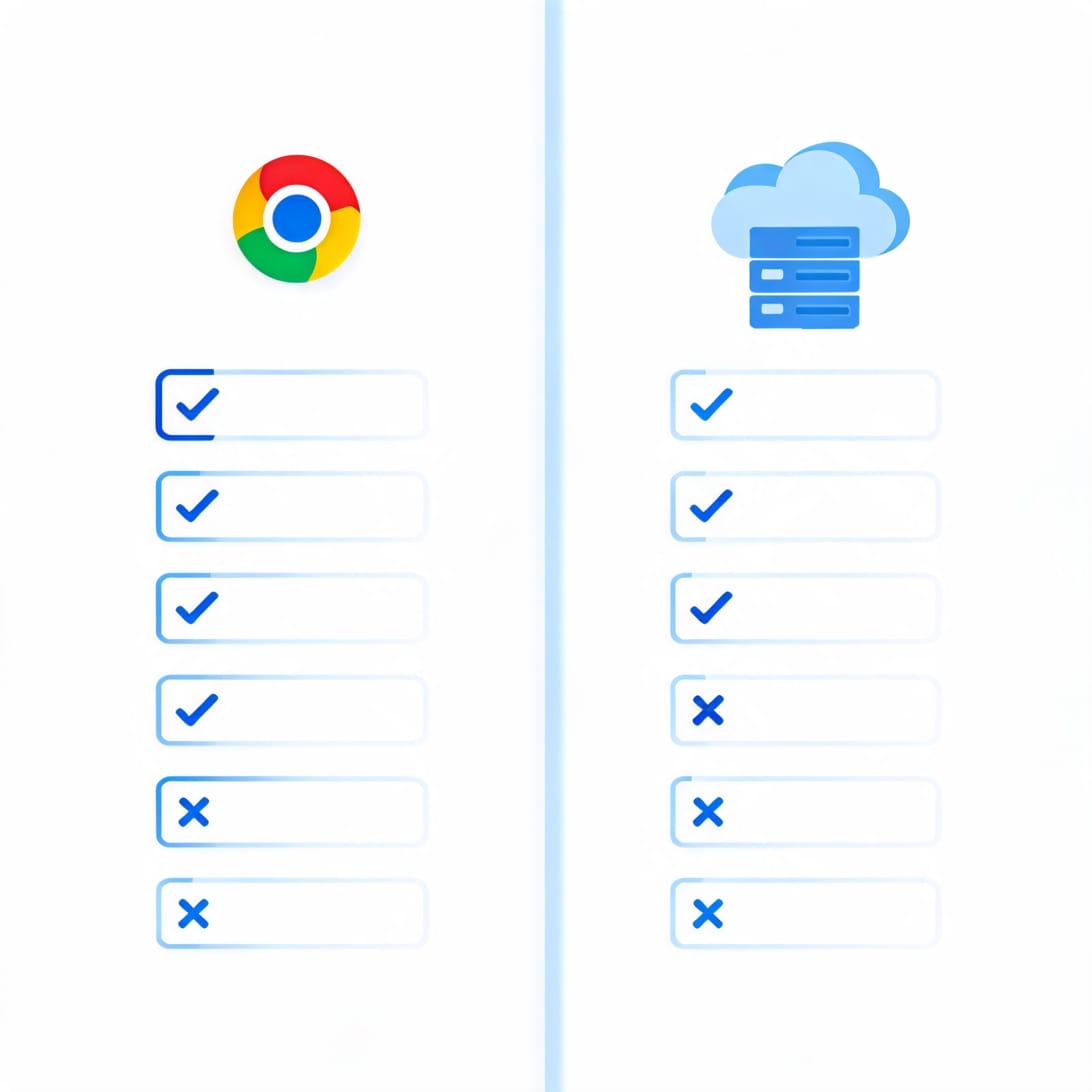 Comparison of browser extension vs cloud-based sales engagement with pros and cons