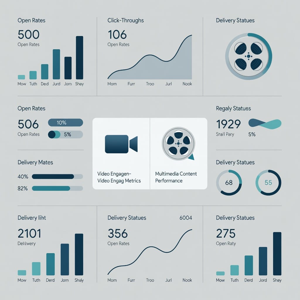 Professional email metrics dashboard for videography outreach