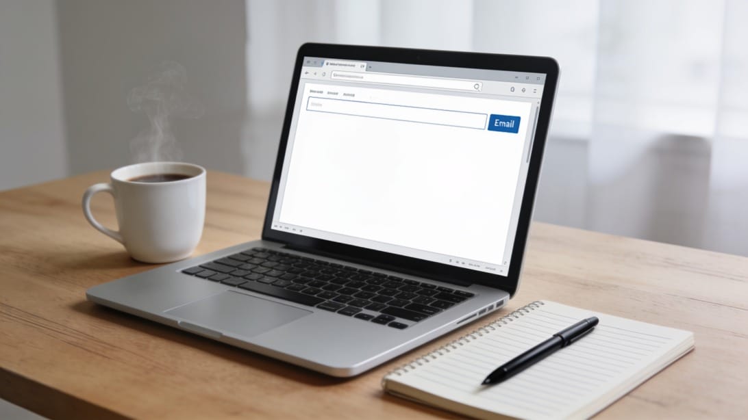 Professional preparing a clear resignation email on a laptop