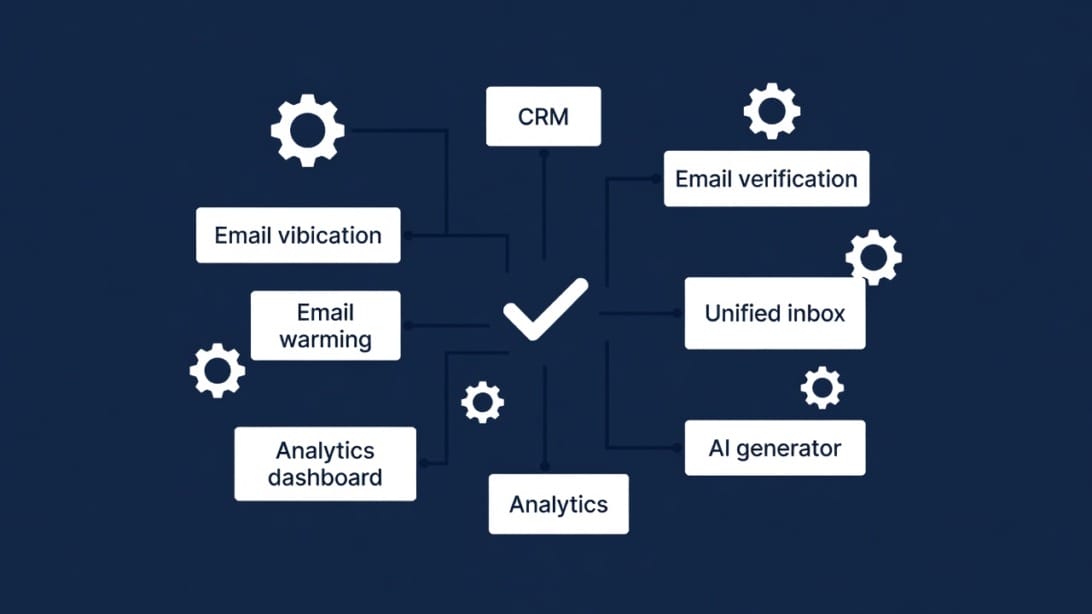Sales outreach technology stack for research verification warmup and replies