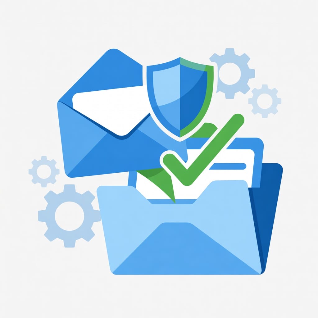 Email deliverability concept illustration with shield and inbox for cold email strategy