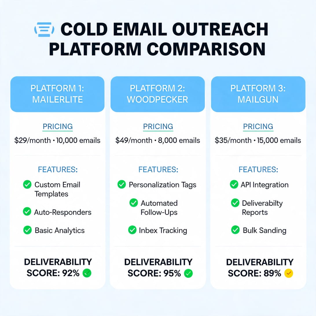 Comparison of Saleshandy vs alternatives showing pricing, features, deliverability infrastructure, and best use cases