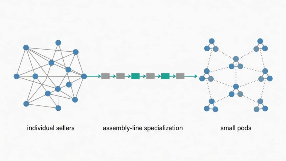 Visual comparison of sales team structure models