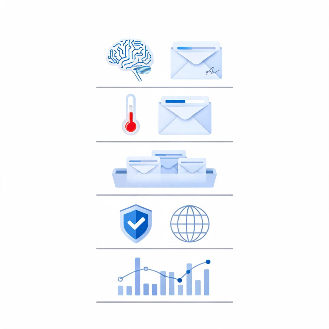 Snov alternative cold email stack with AI personalization, warm-up, unified inbox, authentication, and analytics