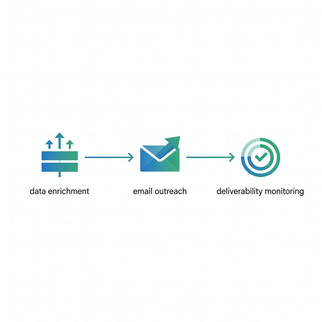 Sales intelligence to email outreach workflow pipeline