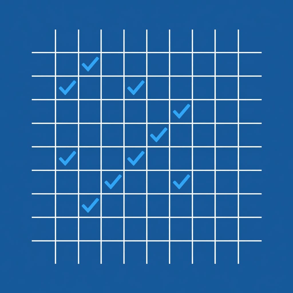 Decision matrix illustration showing structured decision-making framework