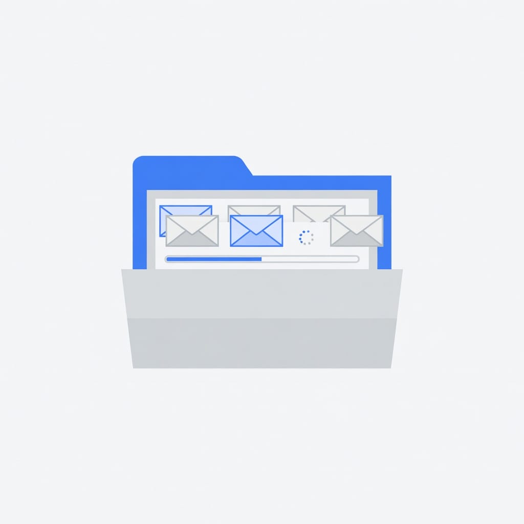 Email outbox folder showing pending messages waiting to be sent