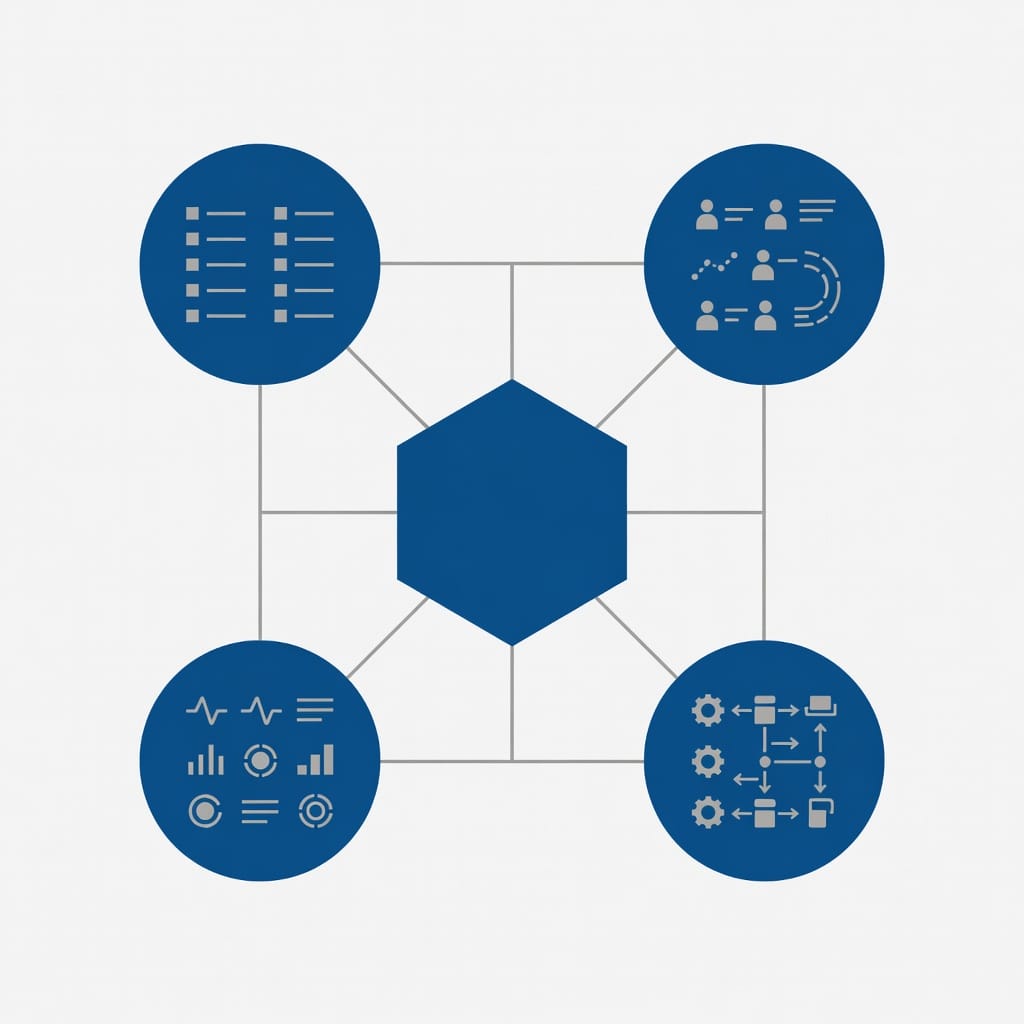 Four data categories feeding into facilities management lead scoring model
