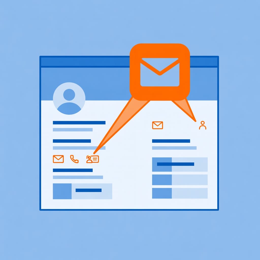 Browser extension finding contact details on a professional profile
