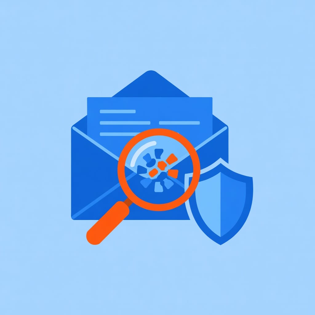Email header analysis illustration showing privacy and security considerations