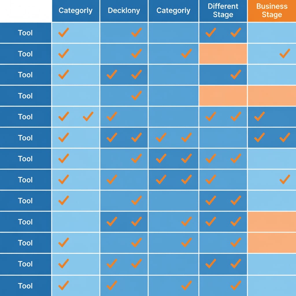 Go to market tool decision matrix for different business stages