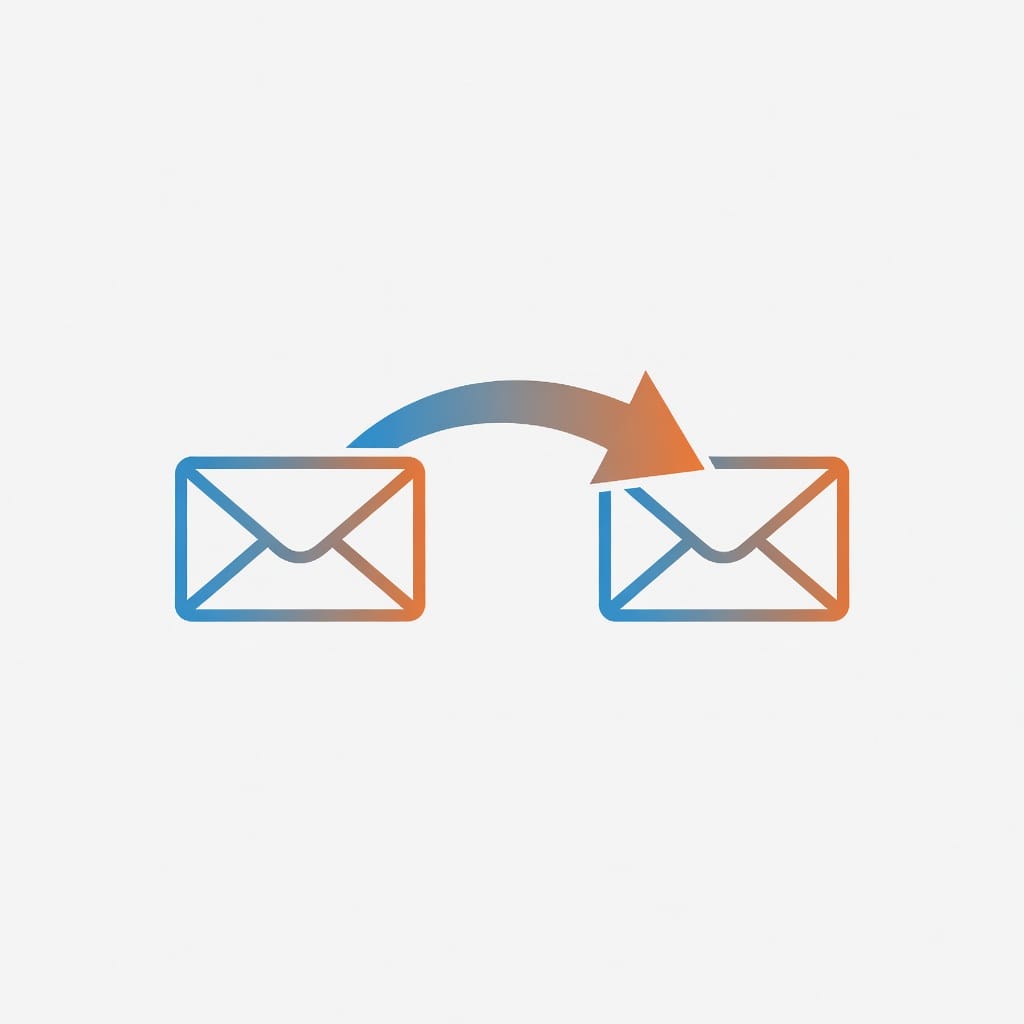 Email client migration workflow showing data transfer