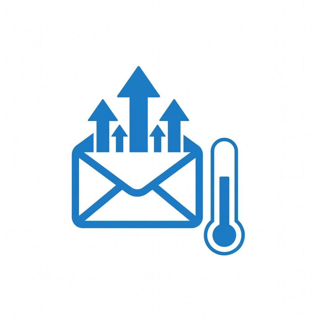 Illustration of how Mailreach email warmup process works with gradual warming