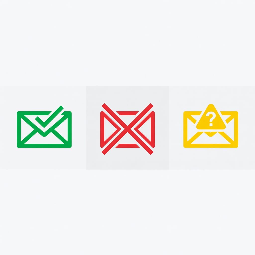 Email verification process showing email validity categories