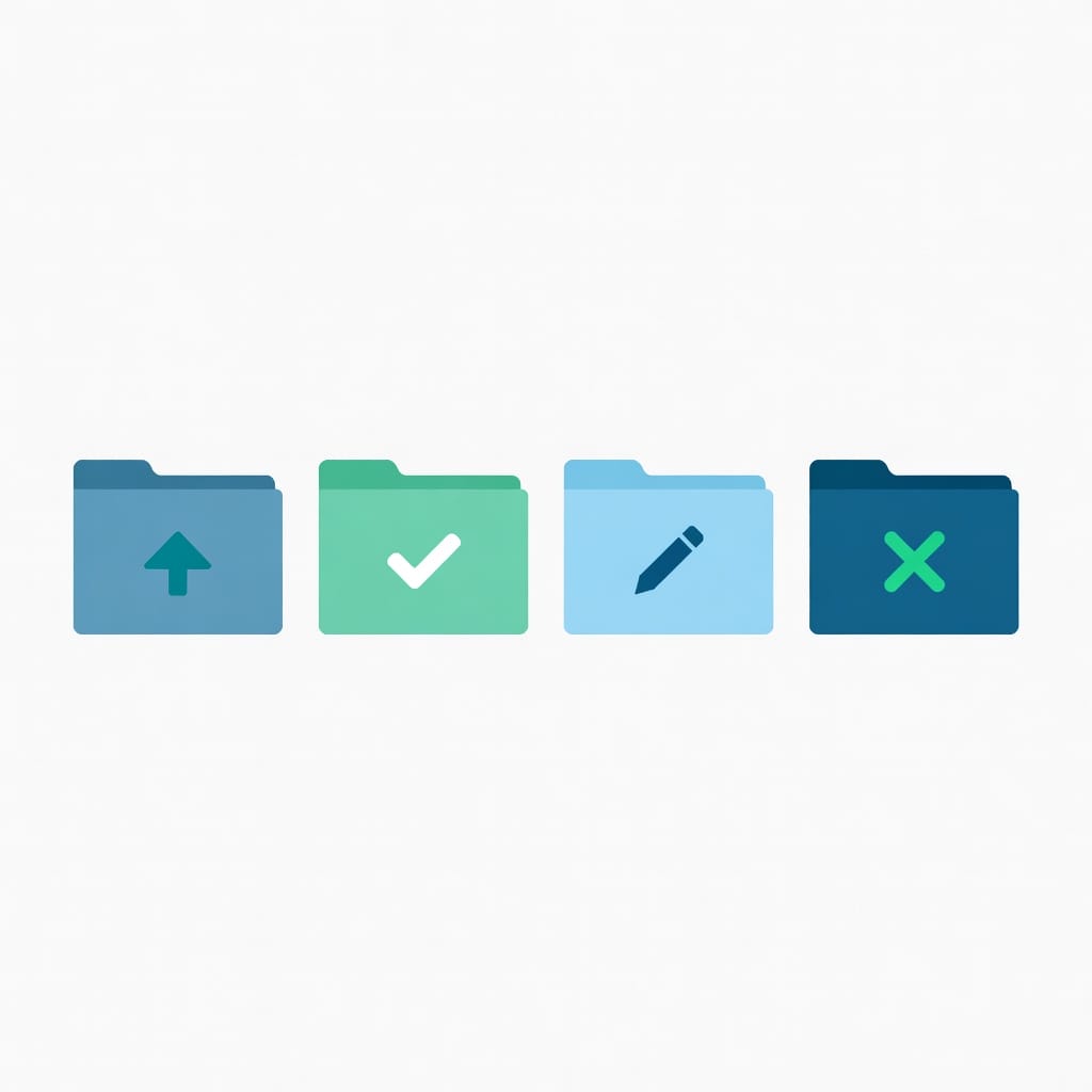 Comparison of email folders: outbox, sent, drafts, and spam