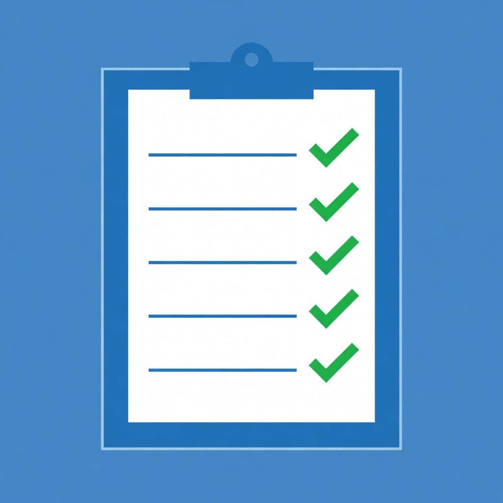 Sales audit checklist with completed items and checkmarks