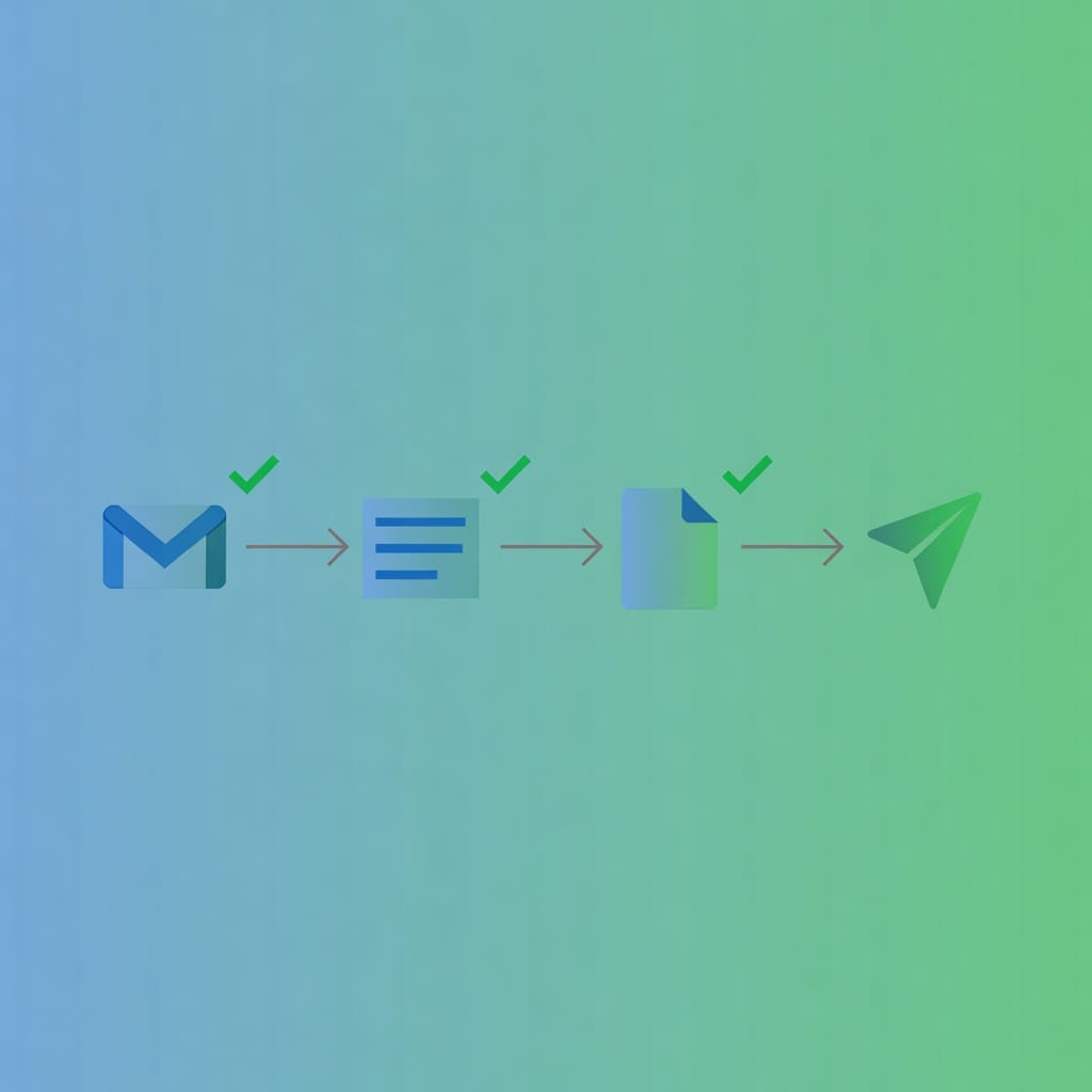 Step-by-step Gmail mail merge setup workflow