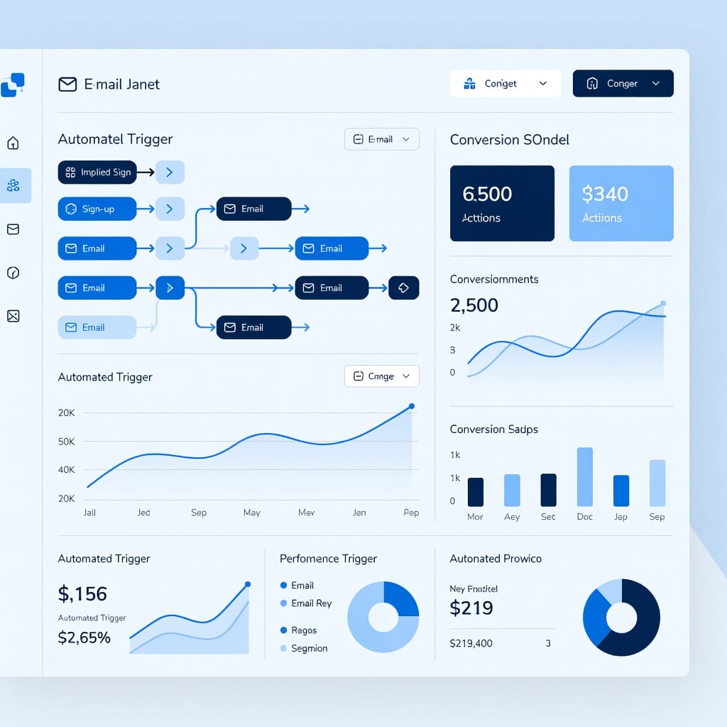 Marketing automation dashboard visualization with pipeline metrics