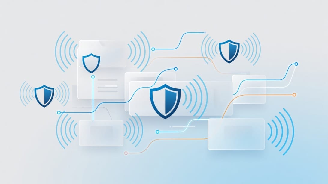 AI cold email deliverability illustration with inbox shields and optimization signals