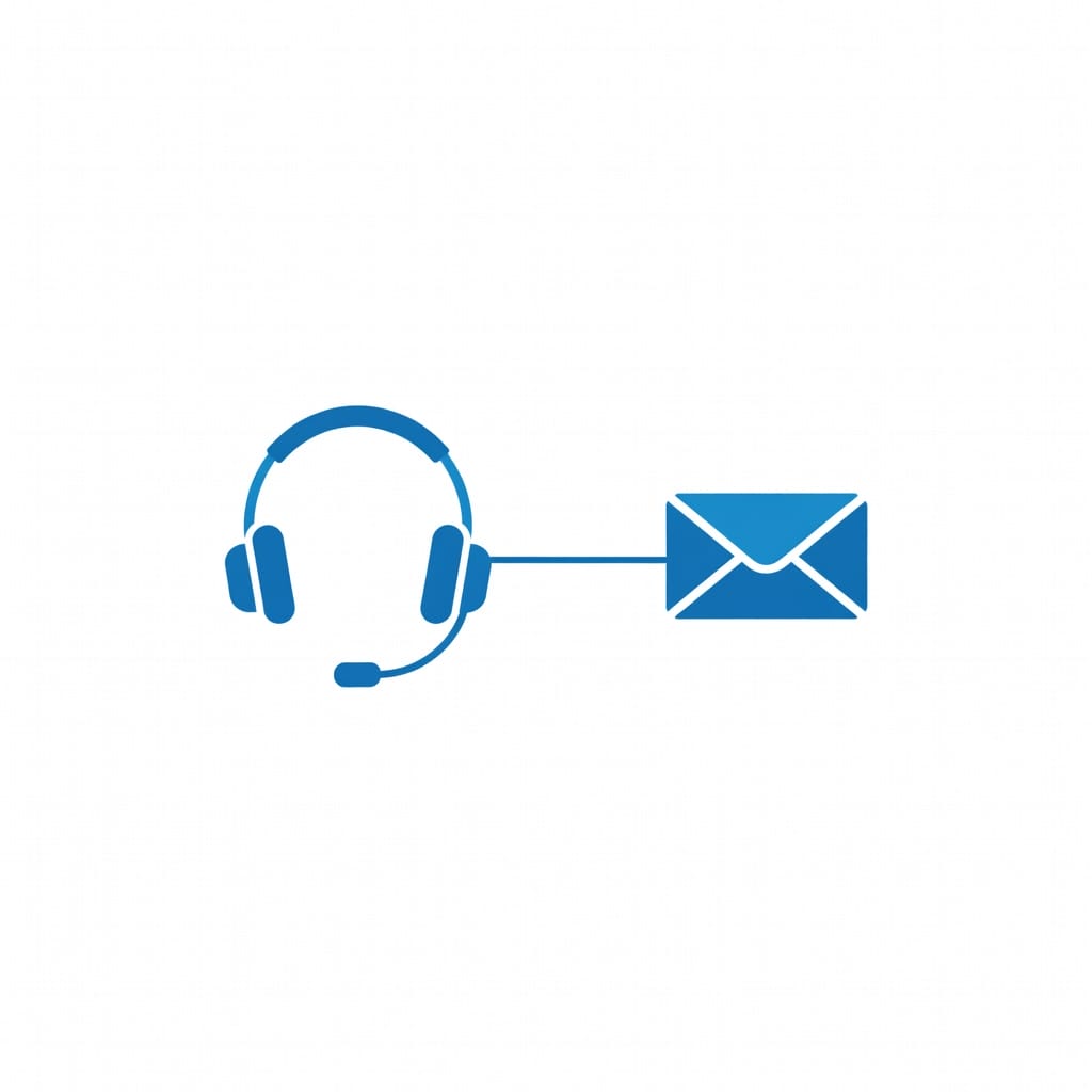 Headset and email envelope linked together representing the integration of cold calling and cold email in modern outbound sales