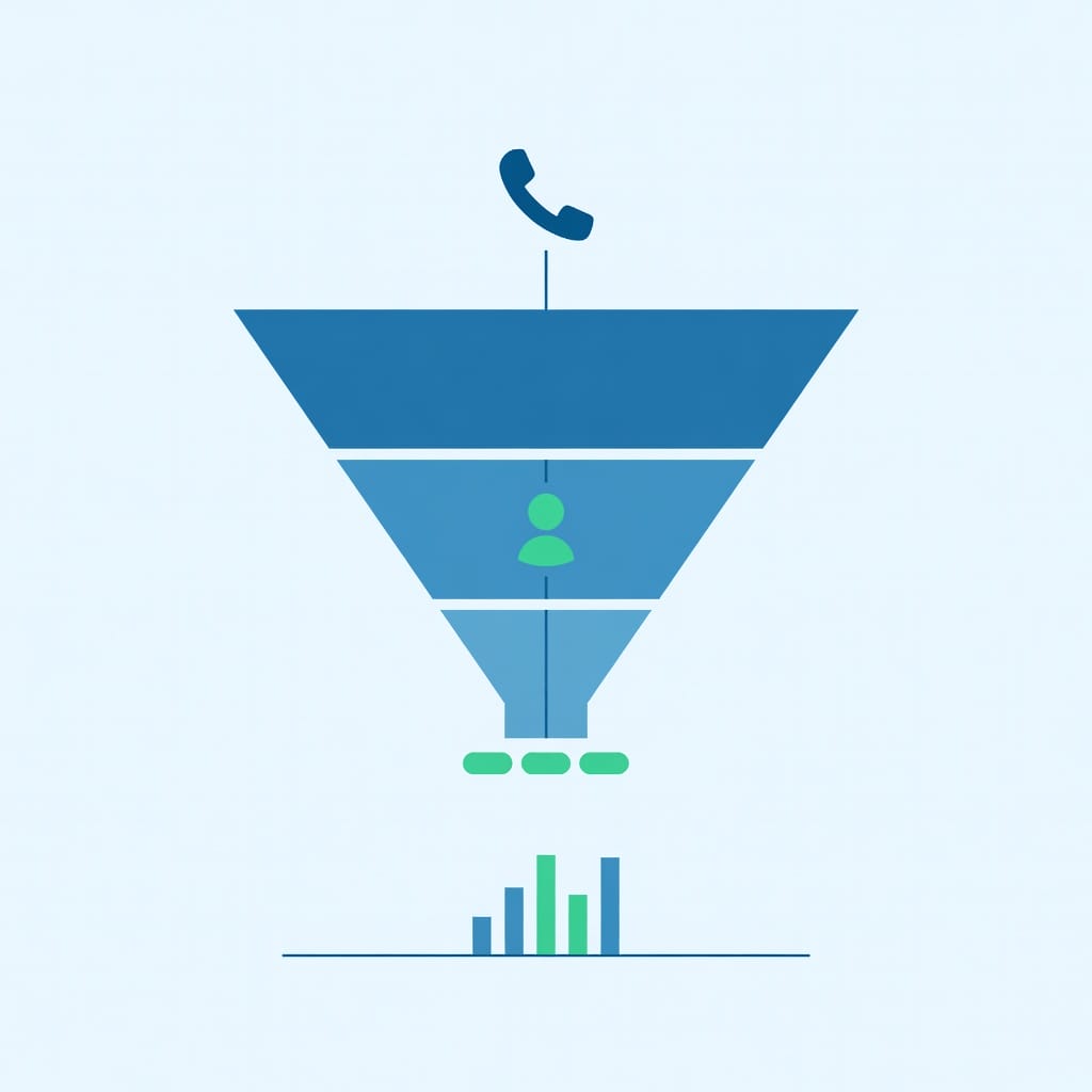 Cold calling conversion funnel from dial to closed deal