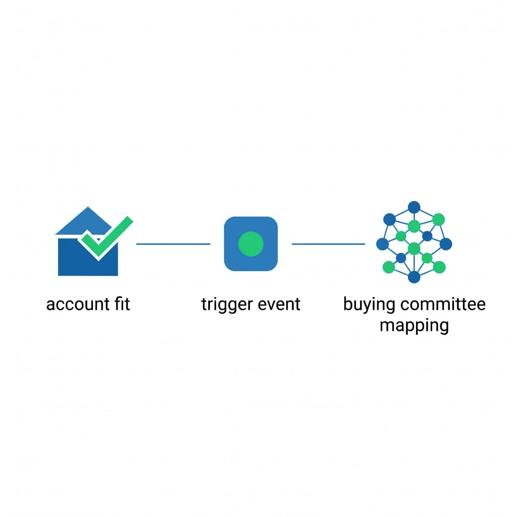 Company research workflow account fit and trigger events